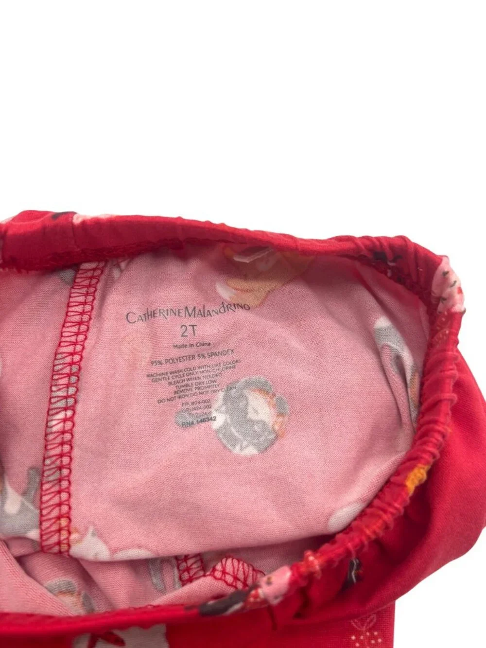 Catherine Malandrino Toddler Girls Red Cat Print Pajama Pants Sz. 2T